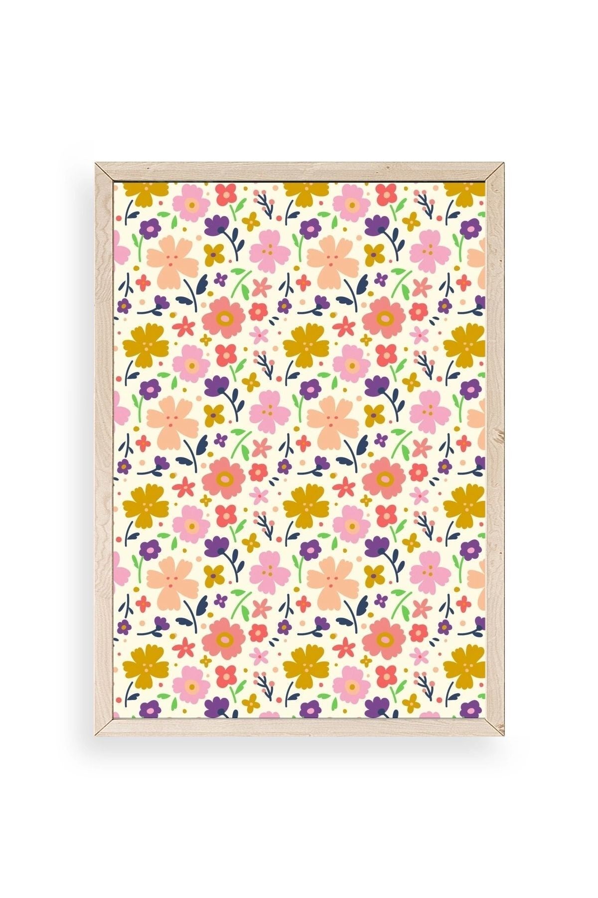 Çiçek Ahşap Çerçeveli Tablo 50 x 70