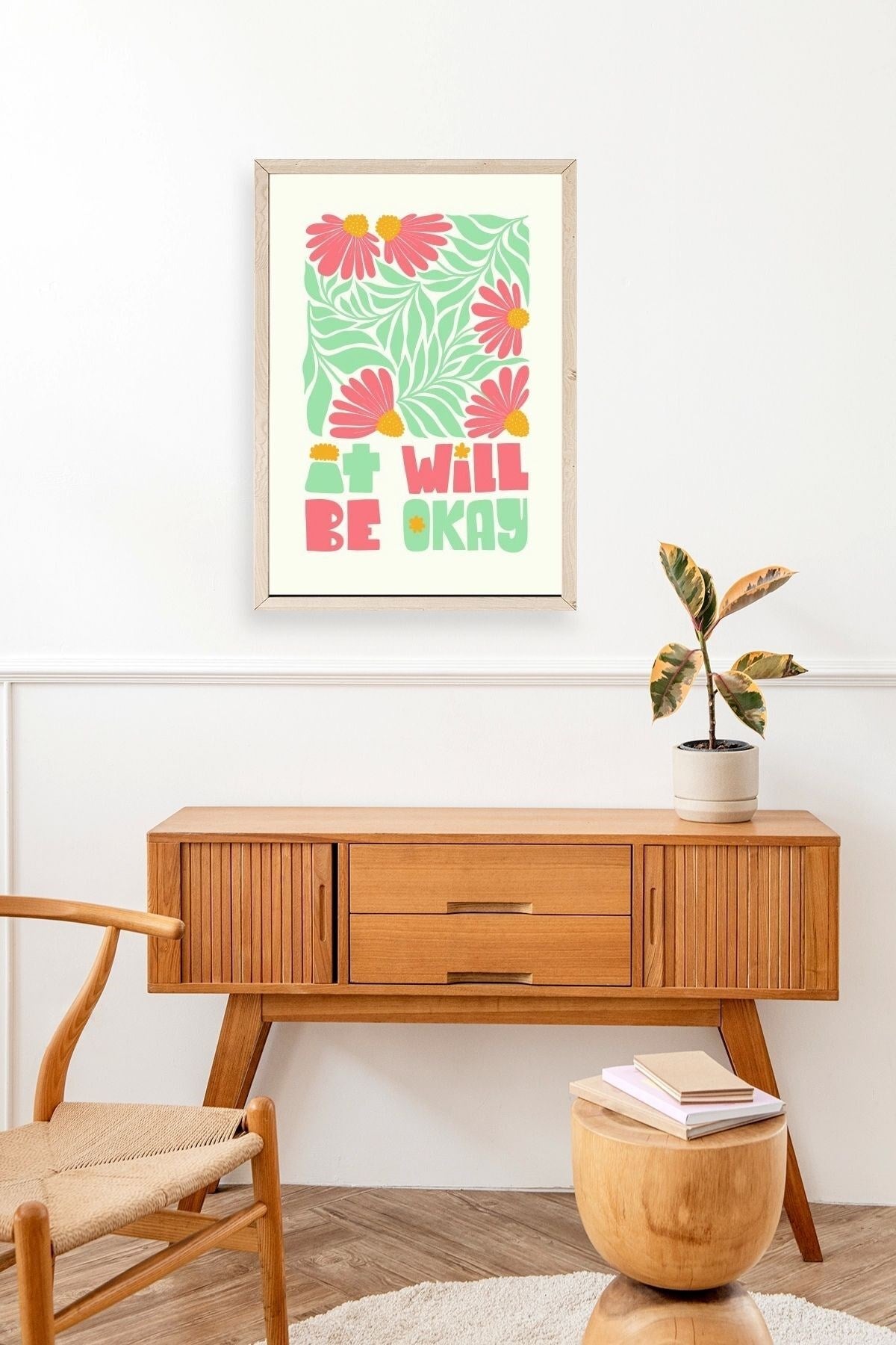 Motto Ahşap Çerçeveli Tablo 17 x 23