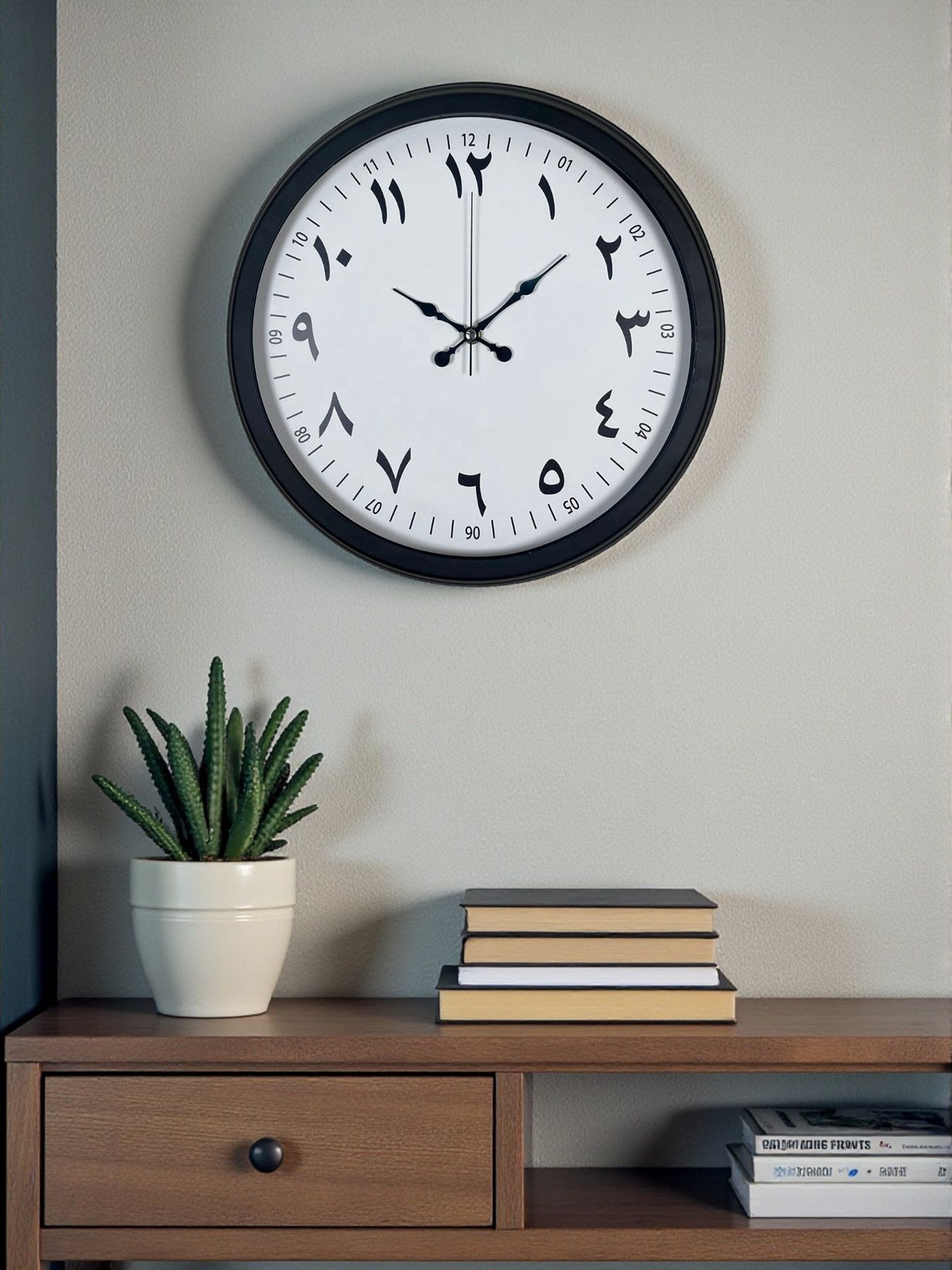 Siyah Arapça Rakamlı 40 Cm Metal Duvar Saati