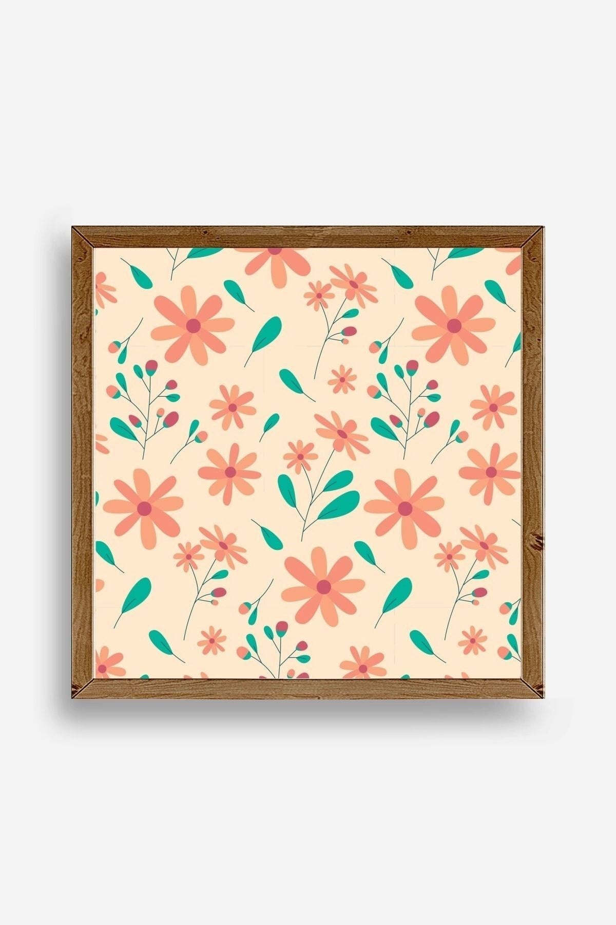 Çiçek Ahşap Çerçeveli Tablo 23 x 23