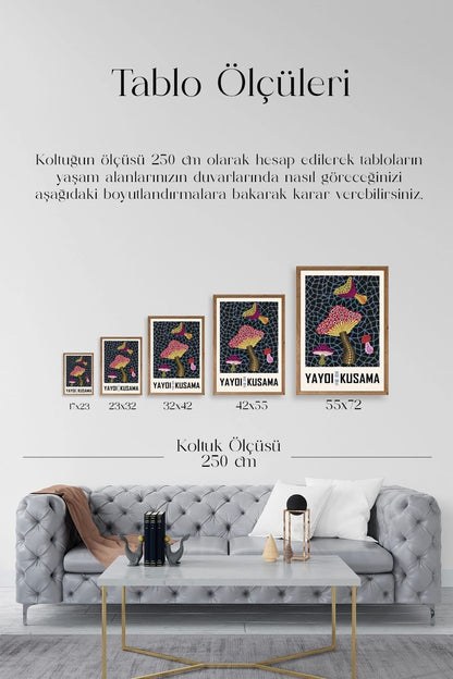 Yayoi Kusama Ahşap Çerçeveli Tablo 23 x 30