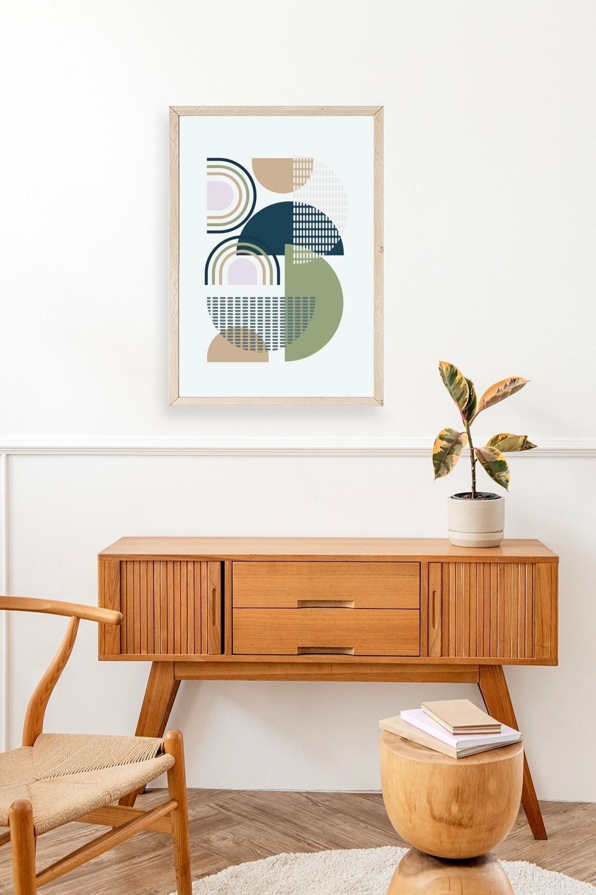 Soyut Ahşap Çerçeveli Tablo 50 x 70