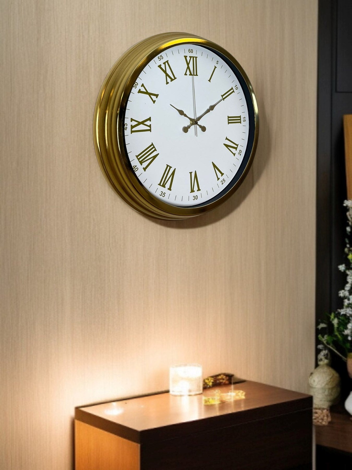 Zentime 40 Cm Gold Lüks Duvar Saati