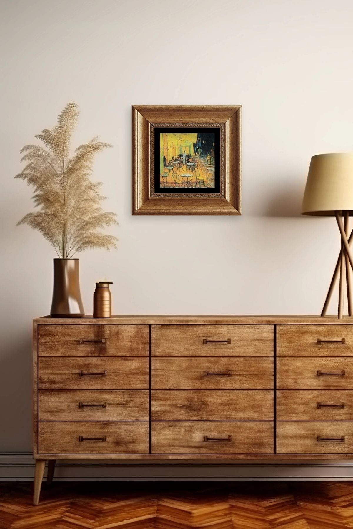 Kafe Çerçeveli Taş Tablo 20 cm