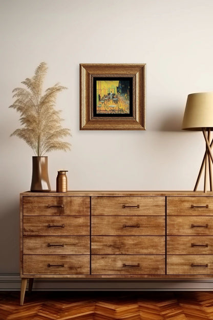 Kafe Çerçeveli Taş Tablo 20 cm