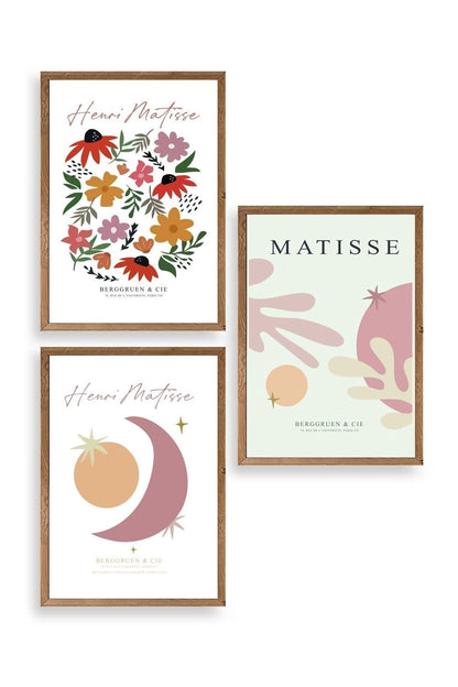 Matisse Üçlü Ahşap Çerçeveli Tablo 30 x 40