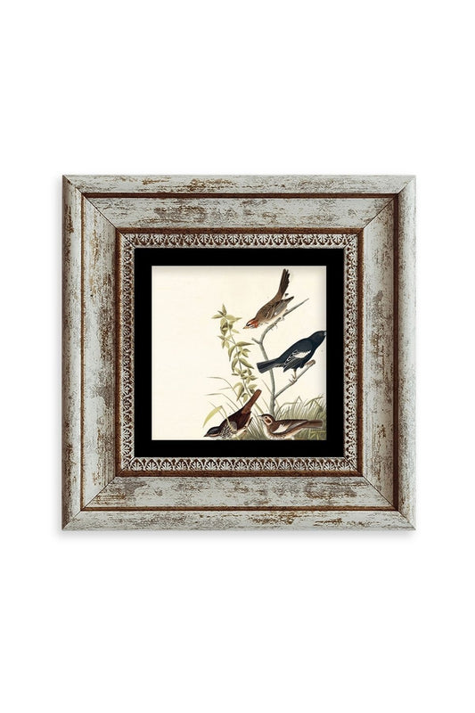 Daldaki Kuşlar Çerçeveli Taş Tablo 20 cm