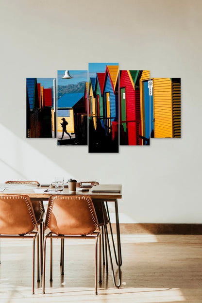 Manzara Evler 5 Parçalı Mdf Tablo 60 x 100