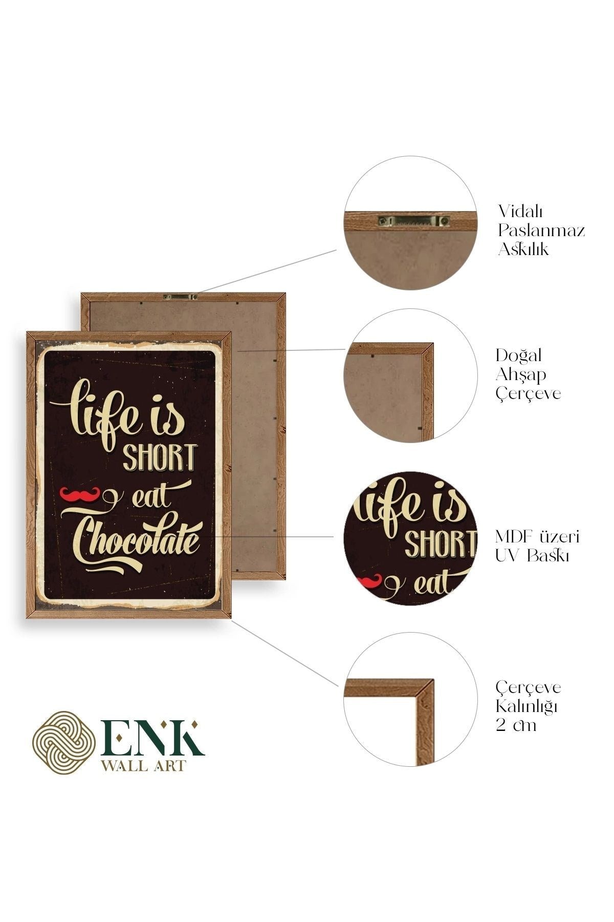 Motto Ahşap Çerçeveli Tablo 23 x 30