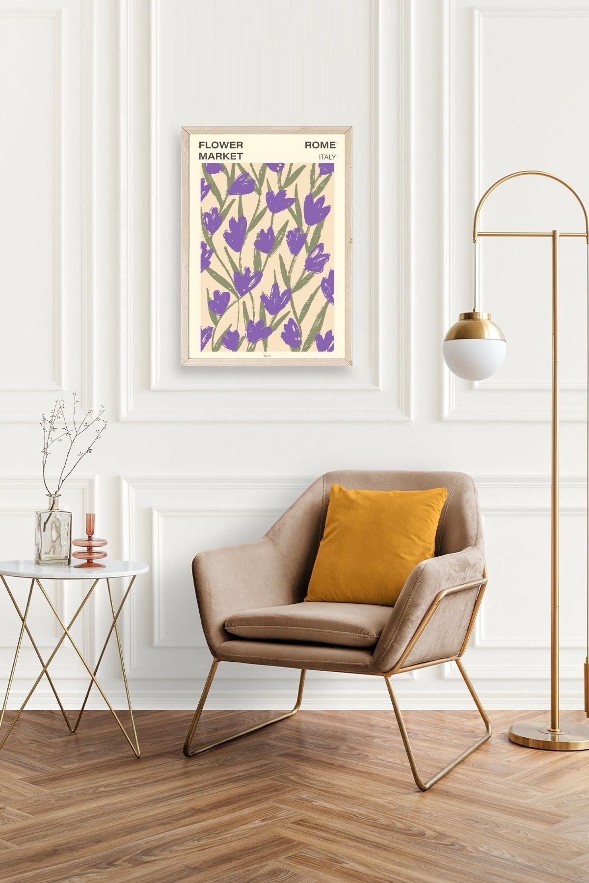 Çiçek Ahşap Çerçeveli Tablo 50 x 70