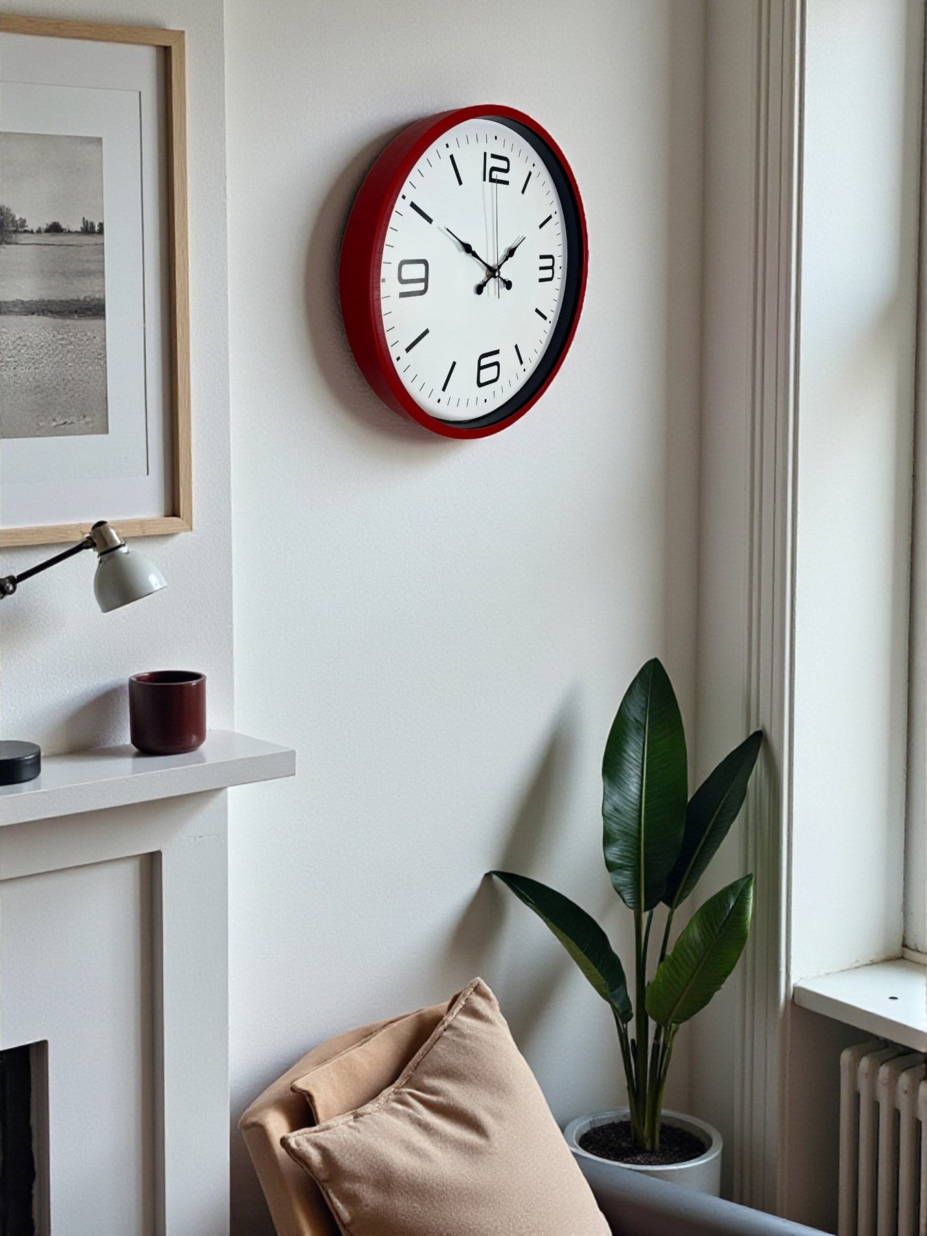 Zentime 36 Cm Kırmızı Dekoratif Duvar Saati