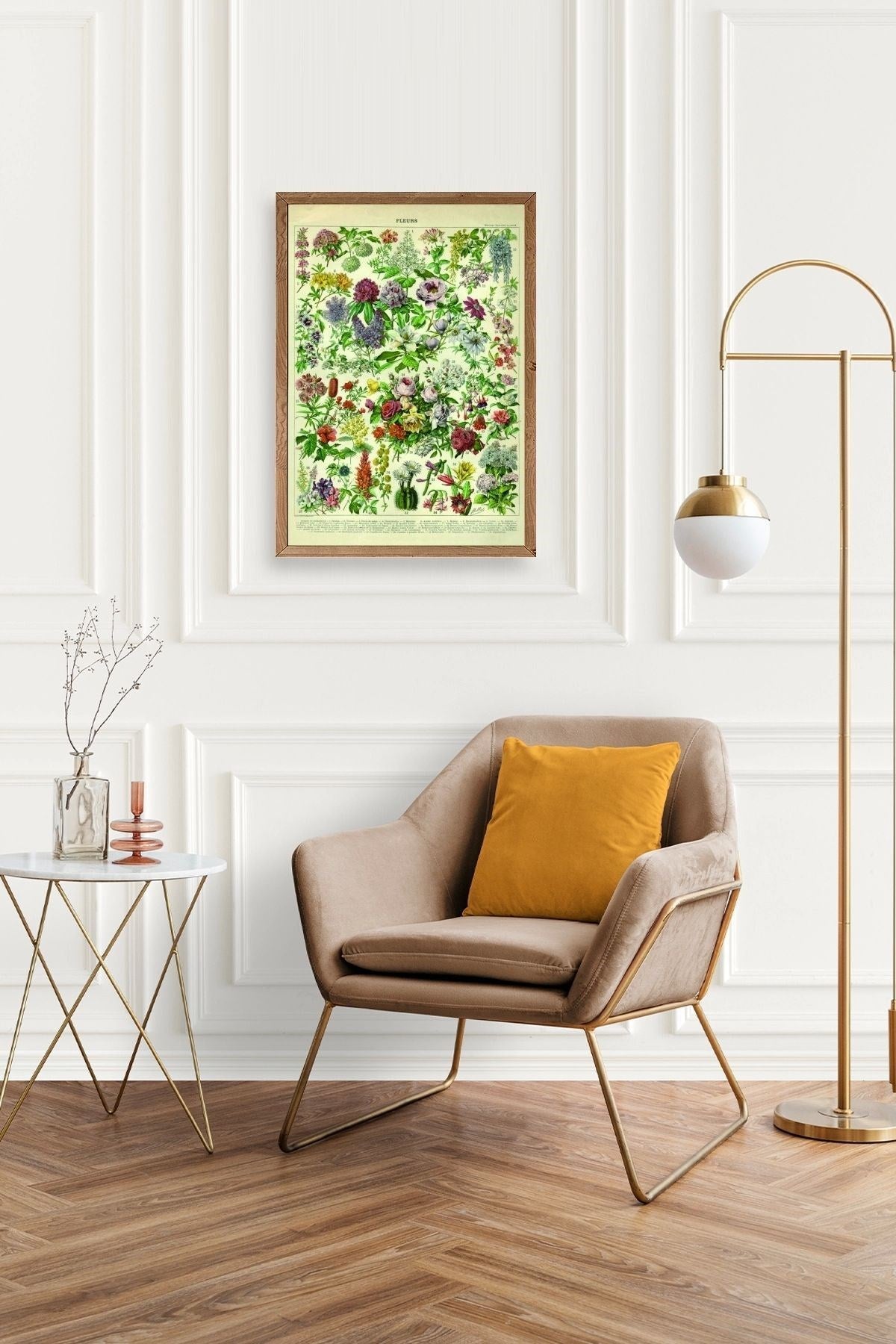 Çiçekler Ahşap Çerçeveli Tablo 30 x 42