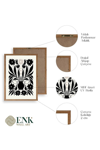 Çiçek Ahşap Çerçeveli Tablo 50 x 70