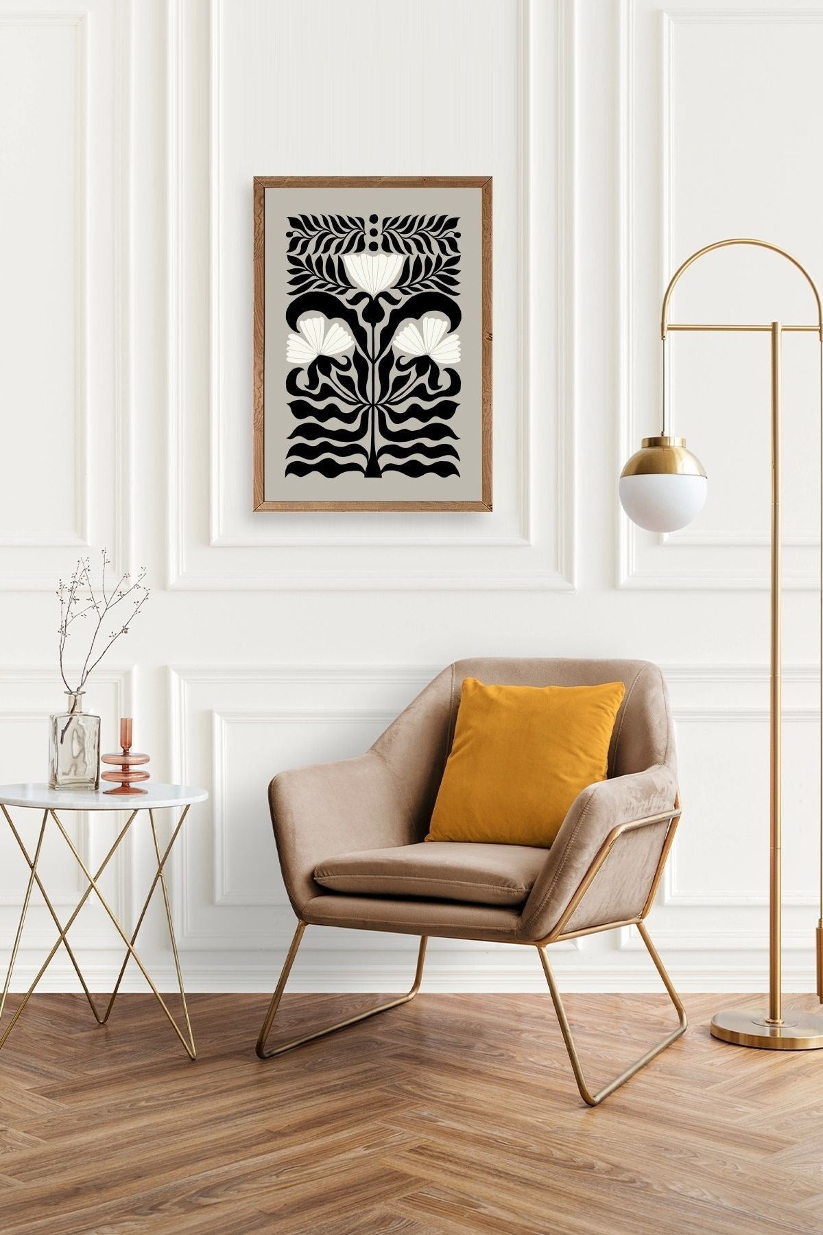 Çiçek Ahşap Çerçeveli Tablo 23 x 30