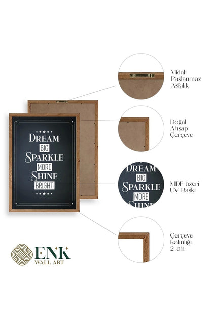 Motto Ahşap Çerçeveli Tablo 23 x 30