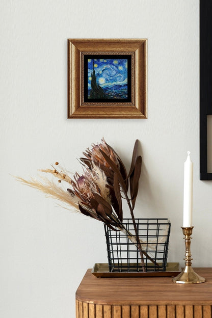 Van Gogh Çerçeveli Taş Tablo 20 cm