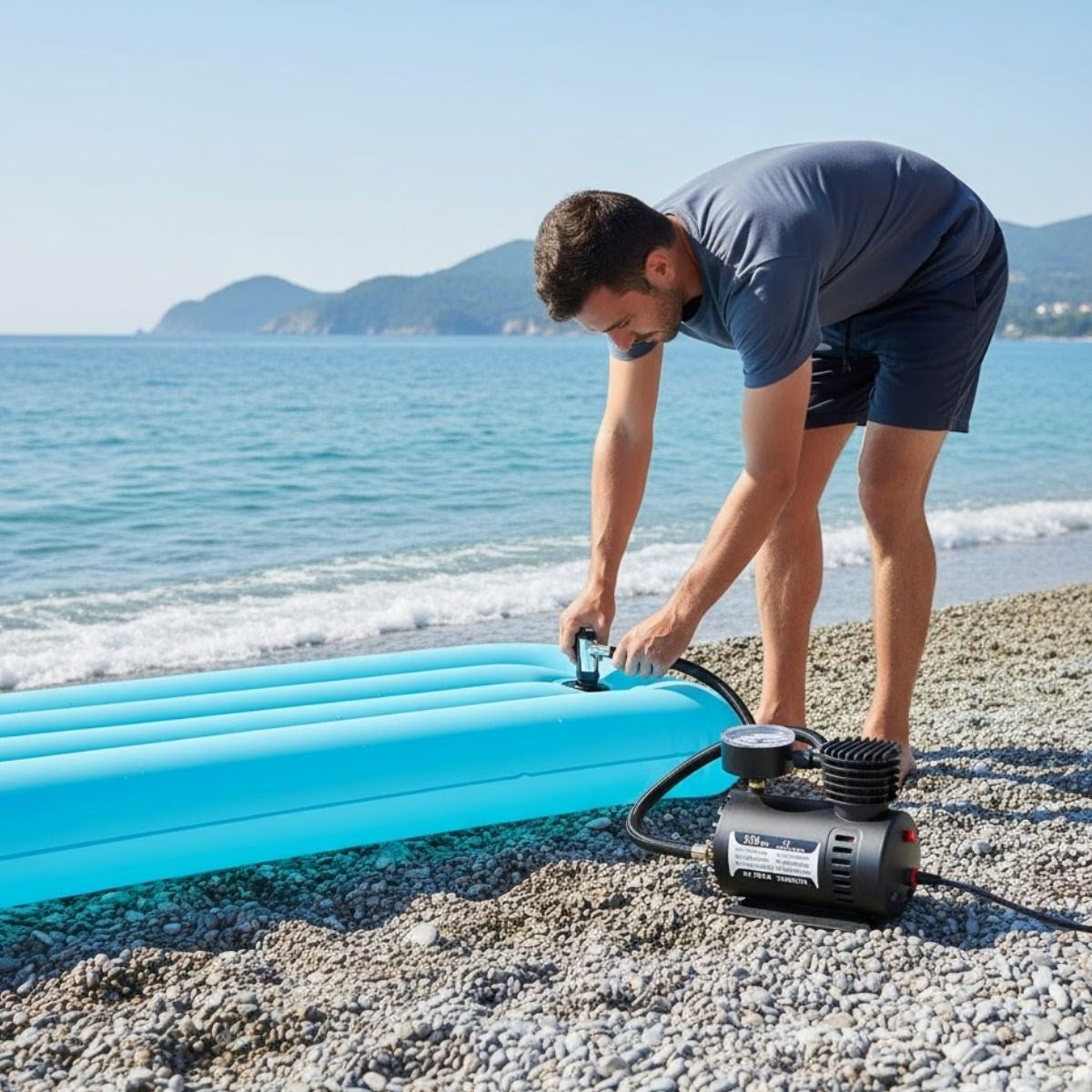 BUFFER® 300 PSI Güçlü Taşınabilir Hava Kompresörü–Araba, Motosiklet, Bisiklet ve Top Şişirme İçin Çakmaklıklı Lastik Şişirme Pompası