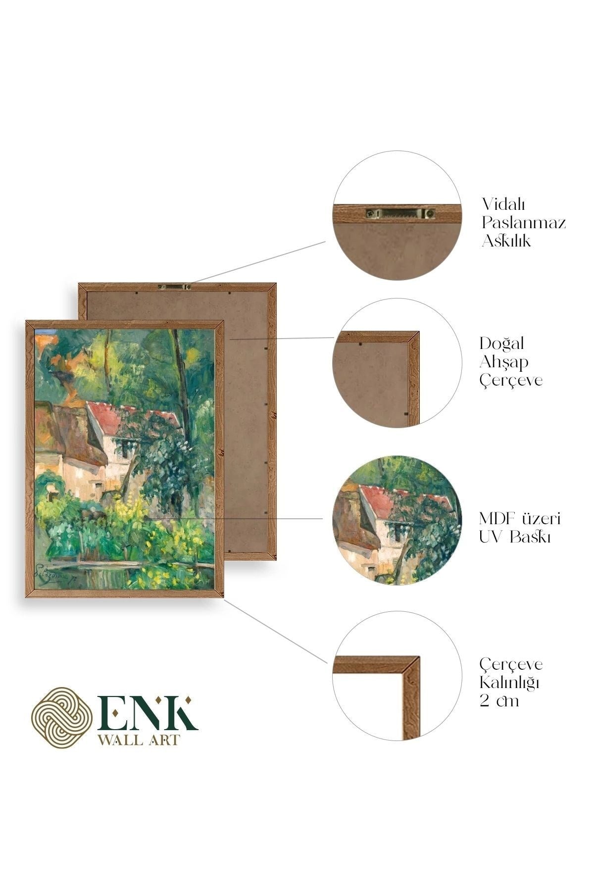 Paul Cezenne Kalender Ahşap Çerçeveli Tablo 50 x 70