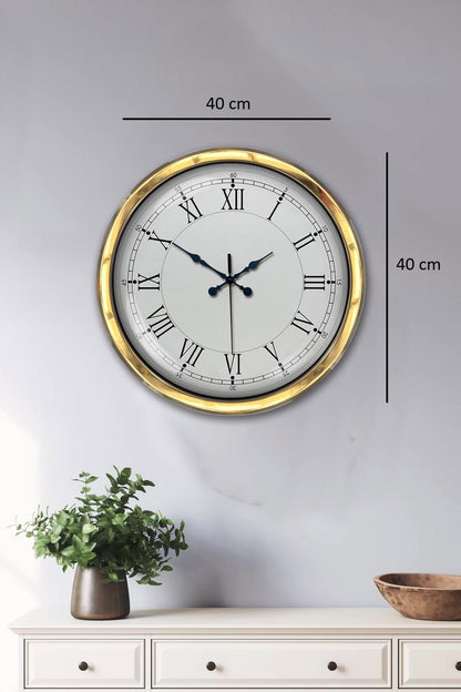 Zentime 40 Cm Gold Lüks Dekoratif Duvar Saati