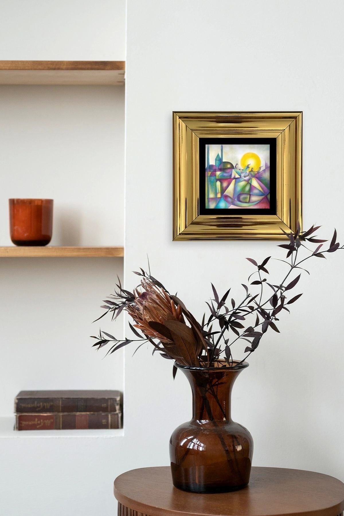 Mevlana Mevlevi Çerçeveli Taş Tablo 20 cm