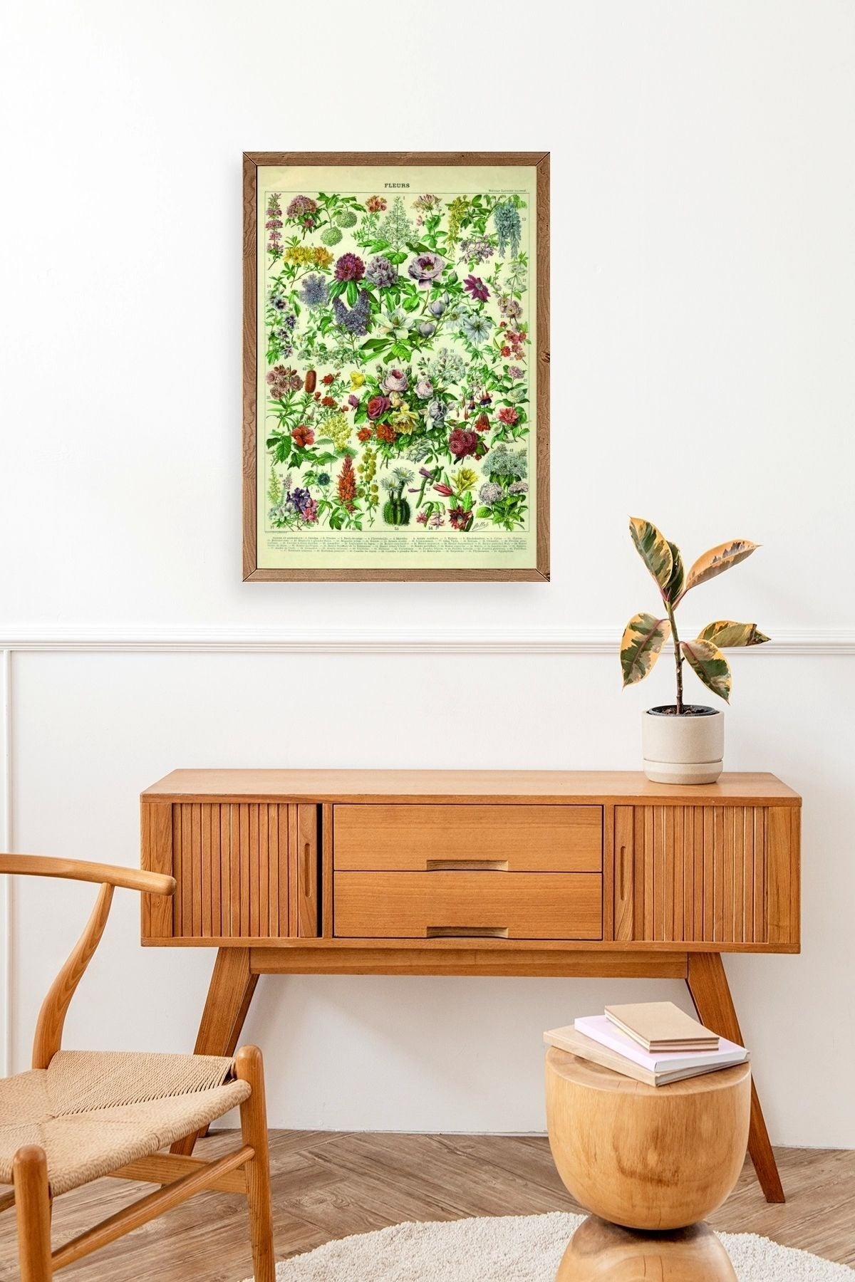 Çiçekler Ahşap Çerçeveli Tablo 30 x 42