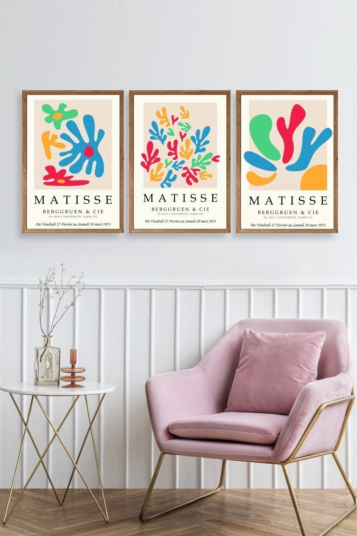 Matisse Üçlü Ahşap Çerçeveli Tablo 40 x 60