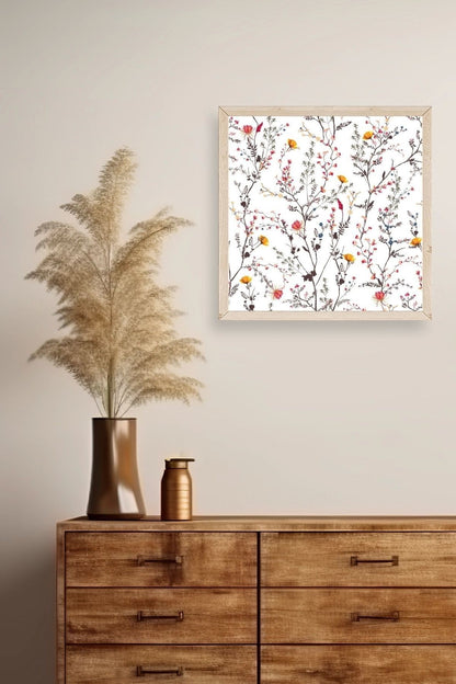 Yaprak Ahşap Çerçeveli Tablo 42 x 42