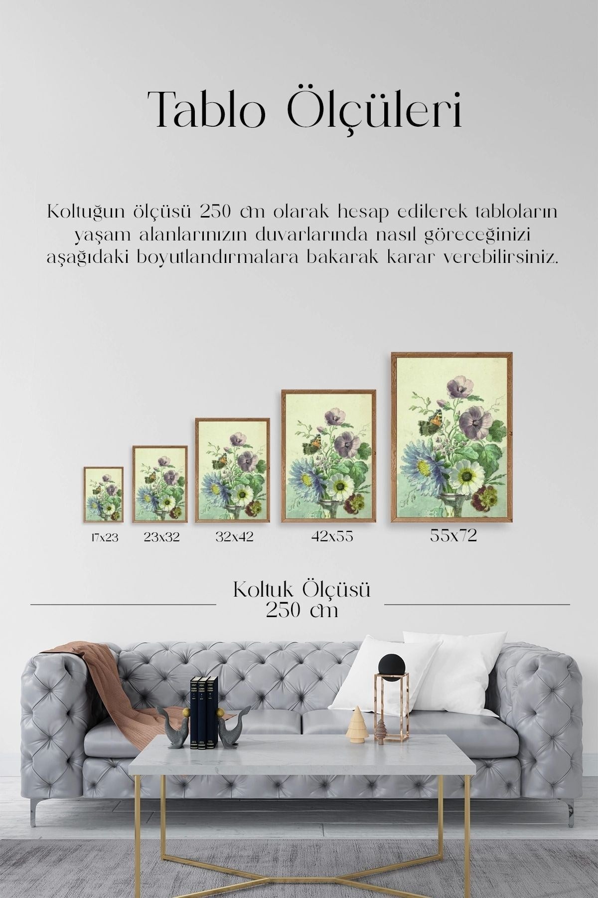 Çiçekler Ahşap Çerçeveli Tablo 23 x 30