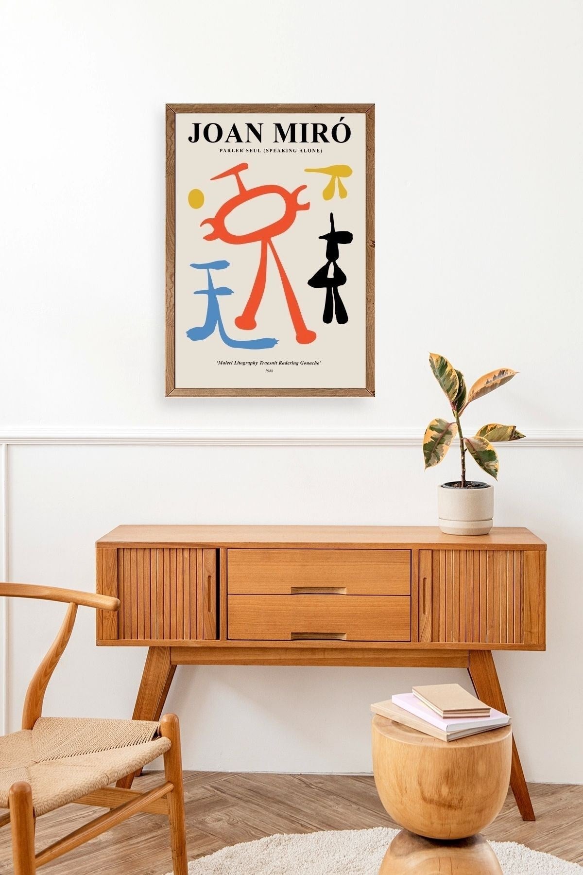 Joan Miro Ahşap Çerçeveli Tablo 50 x 70