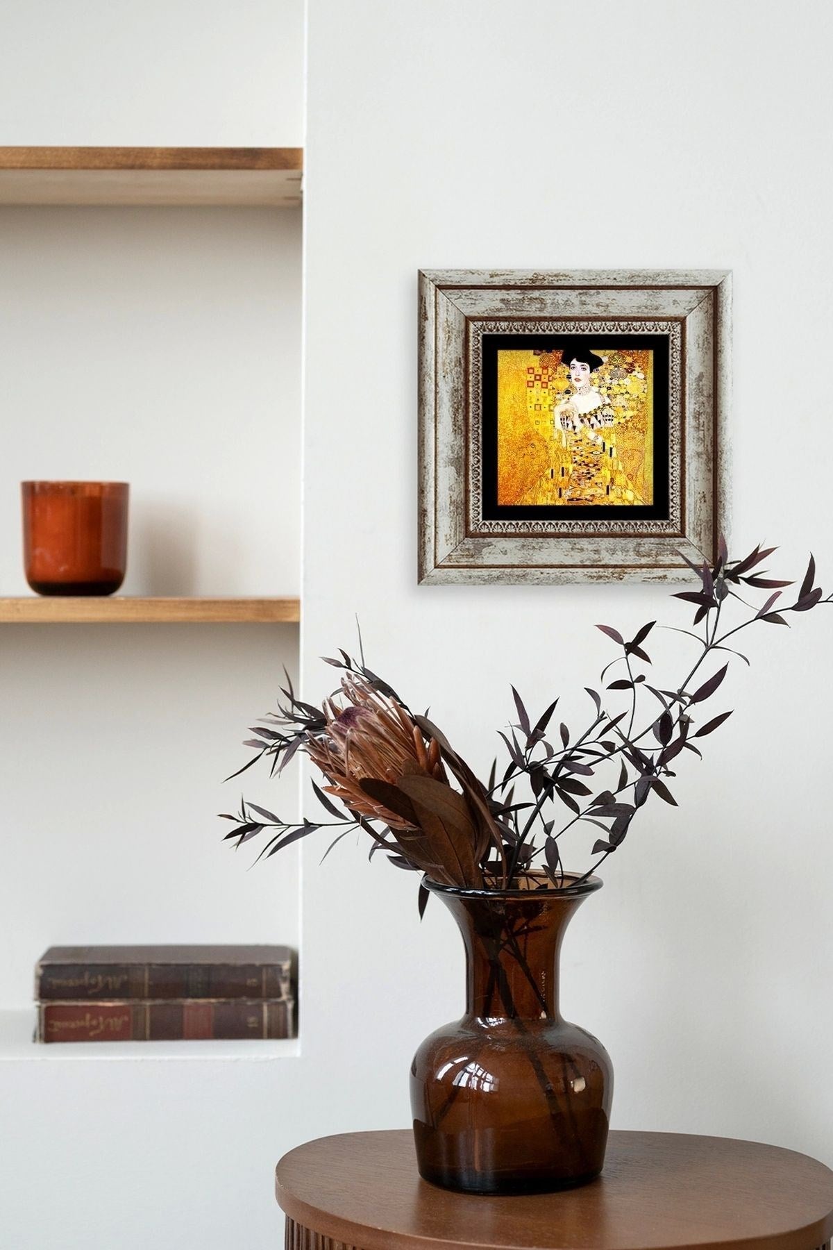 Gustav Klimpt Çerçeveli Taş Tablo 20 cm