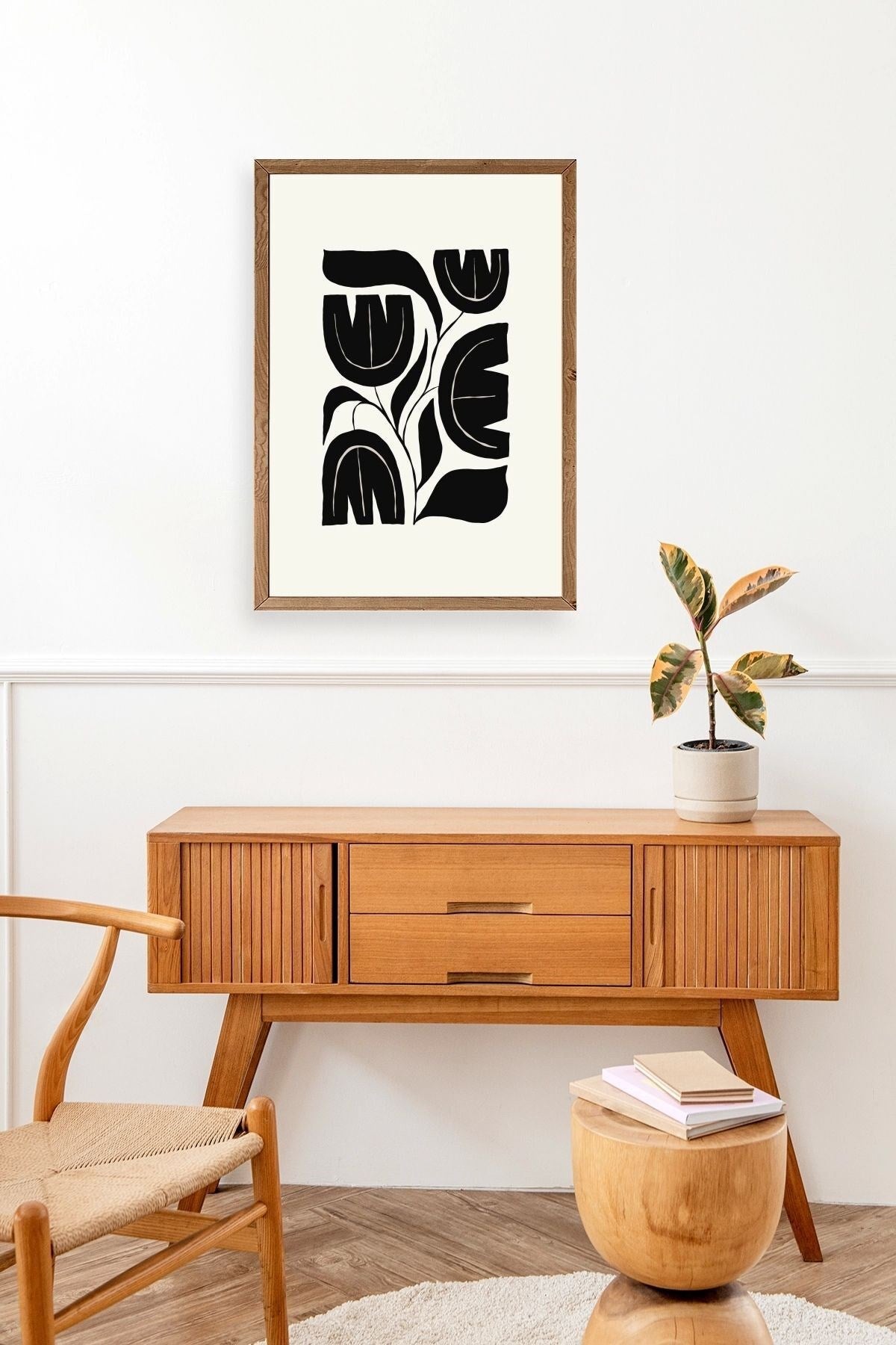 Çiçek Ahşap Çerçeveli Tablo 23 x 30