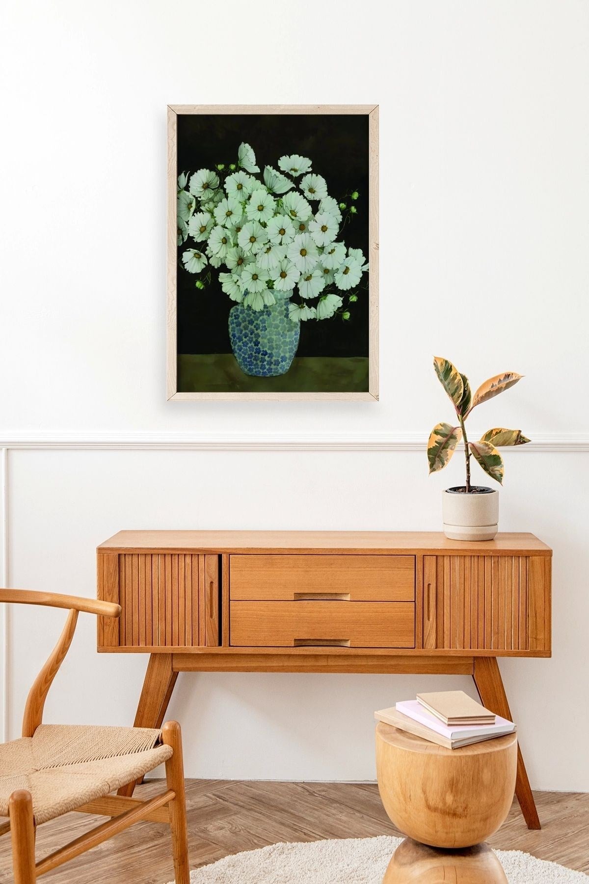 Çiçekler Ahşap Çerçeveli Tablo 50 x 70