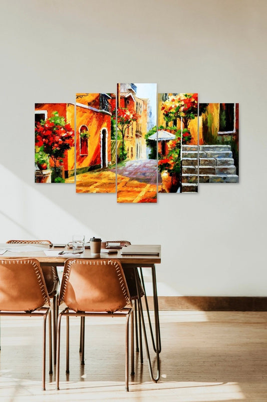 Çiçekler Bahar 5 Parçalı Mdf Tablo 60 x 100