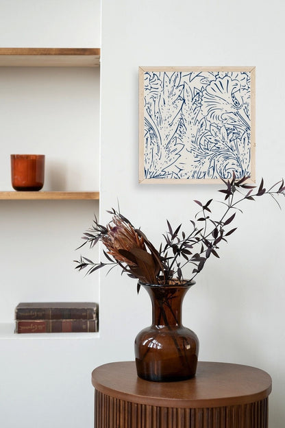 Yaprak Ahşap Çerçeveli Tablo 23 x 23