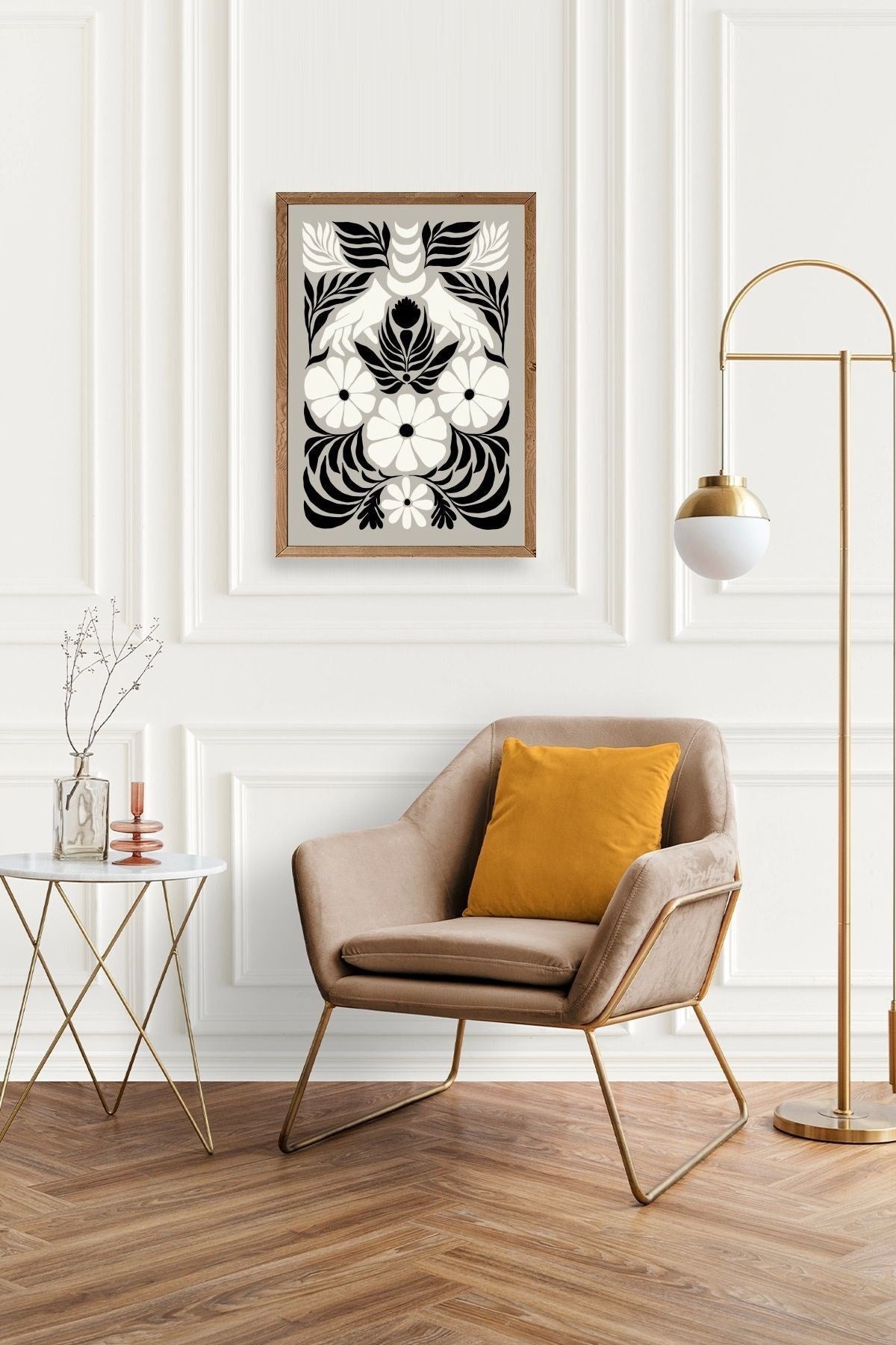 Çiçek Ahşap Çerçeveli Tablo 30 x 42