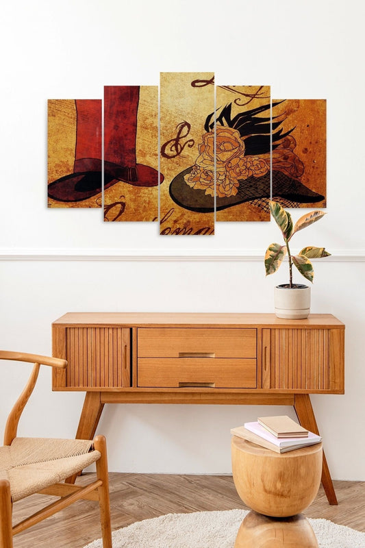 Düşündüren Manzara 5 Parçalı Mdf Tablo 60 x 100