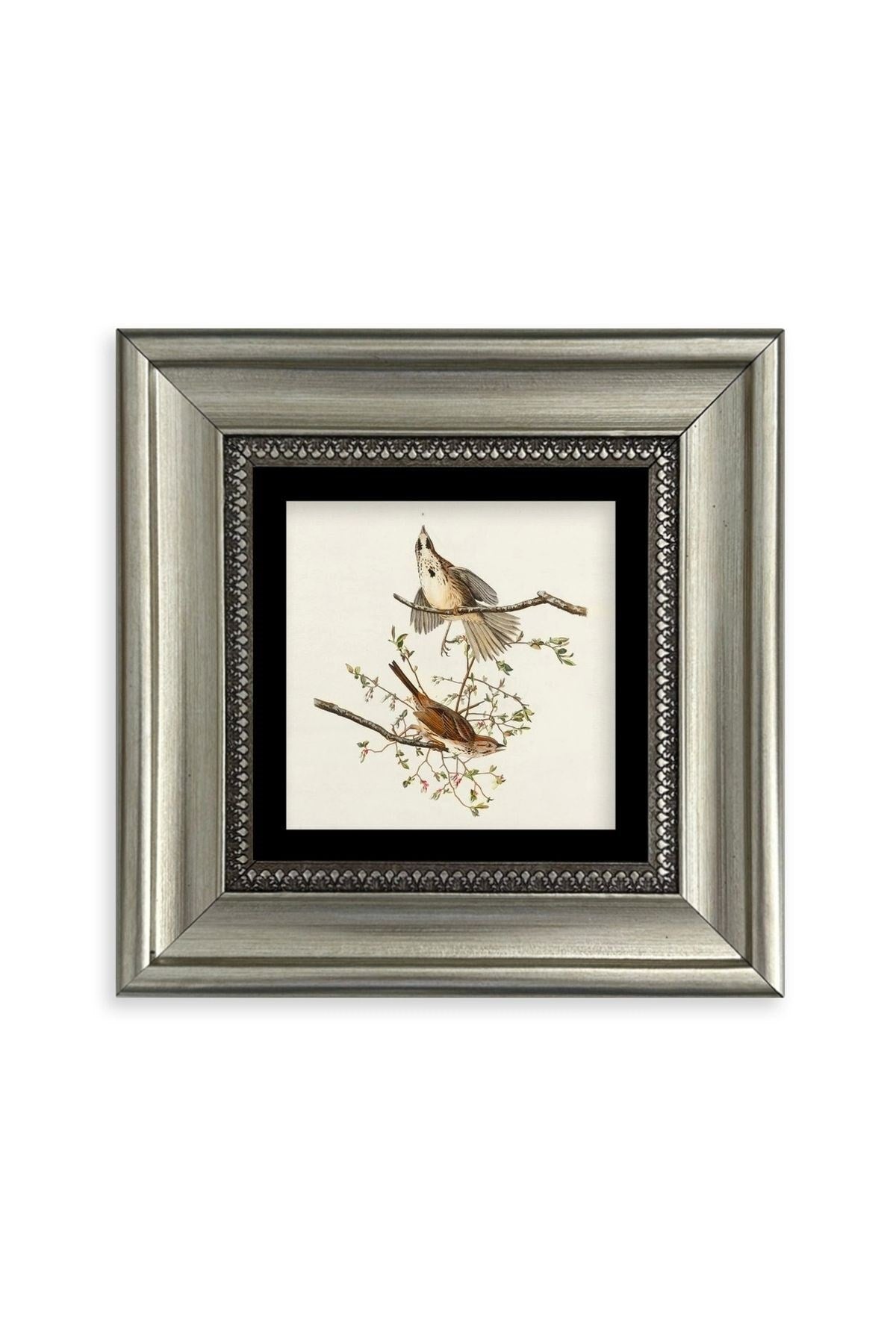 Yabani Dal Serçe Çerçeveli Taş Tablo 20 cm