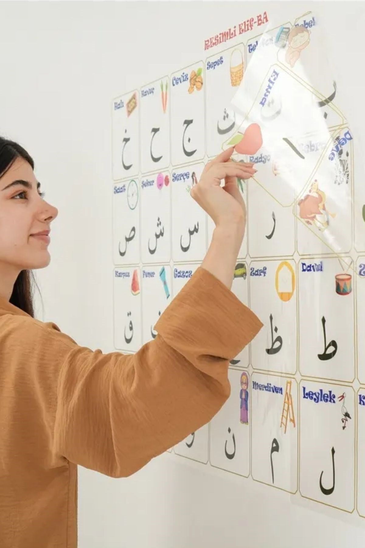 BUFFER® 70x100 cm Statik Kağıt Elif-Ba Öğrenme Tahtası