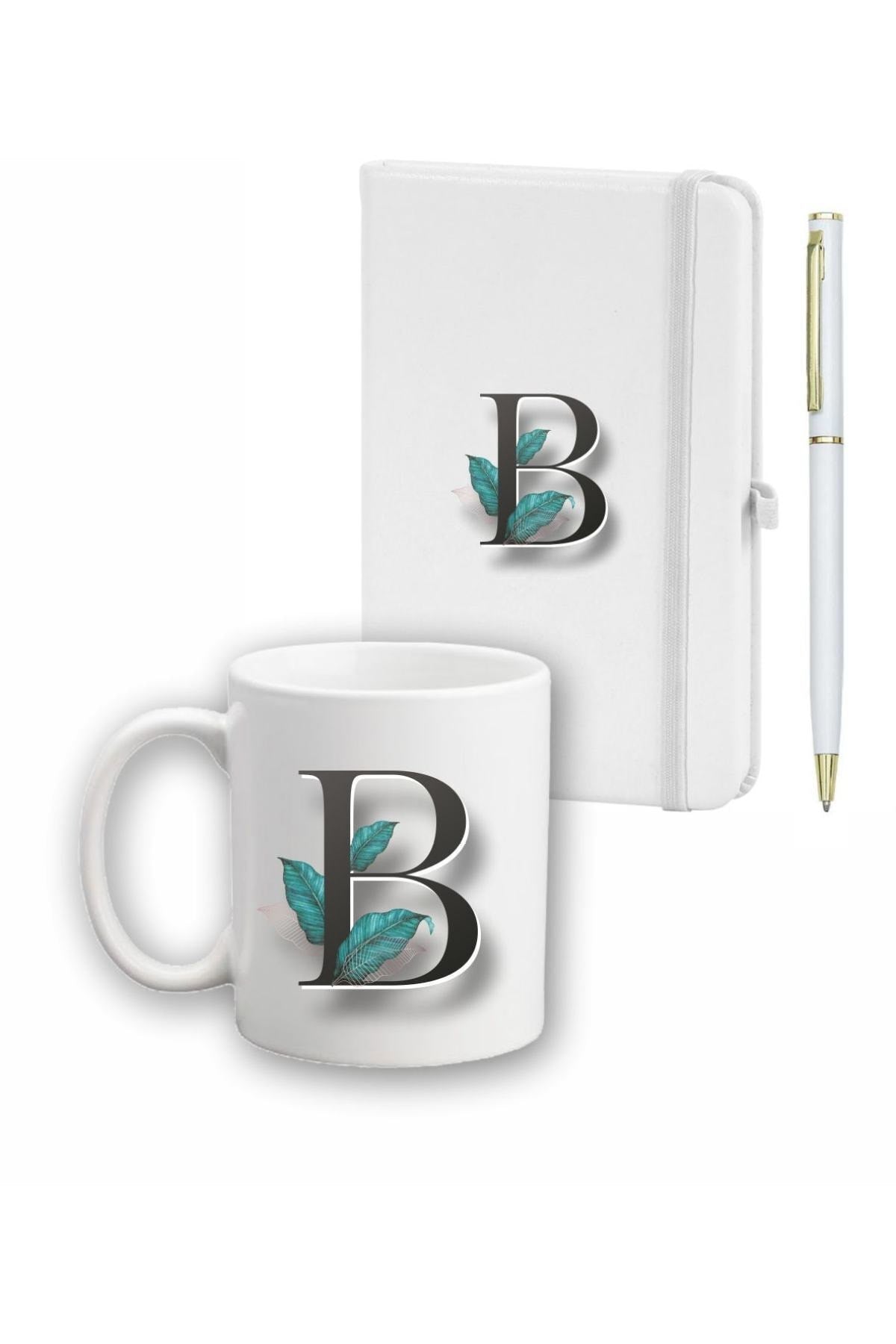 Yaprak Desen Ajanda, Kupa Ve Kalem Seti