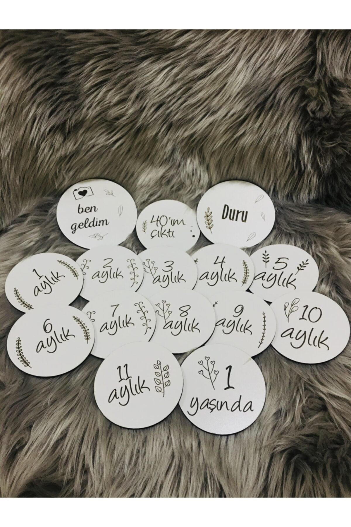 Ahşap Bebek Anı Kartı 15'li