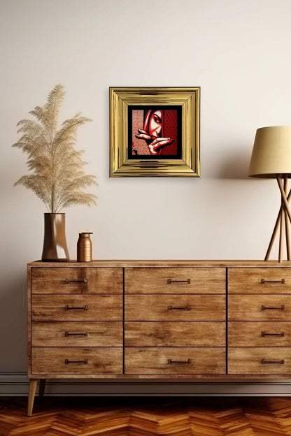 Kadın Çerçeveli Taş Tablo 20 cm