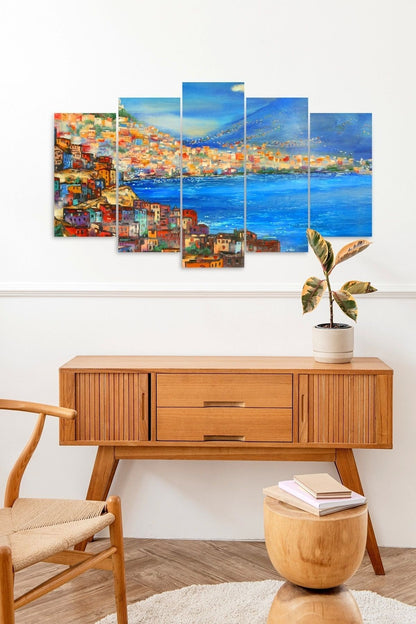 Deniz Manzarası 5 Parçalı Mdf Tablo 60 x 100