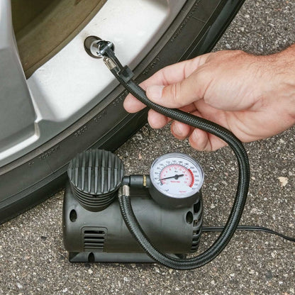 BUFFER® 300 PSI Güçlü Taşınabilir Hava Kompresörü–Araba, Motosiklet, Bisiklet ve Top Şişirme İçin Çakmaklıklı Lastik Şişirme Pompası