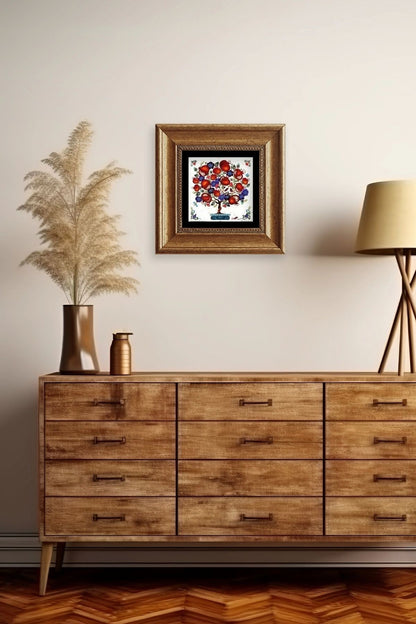 Bereket Ağacı Çerçeveli Taş Tablo 20 cm