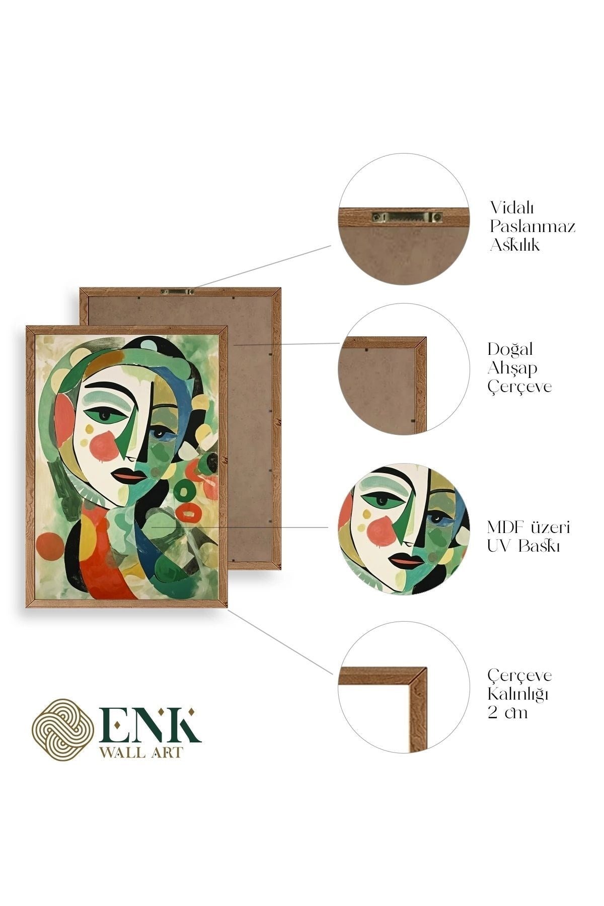 Soyut Kadın Ahşap Çerçeveli Tablo 50 x 70