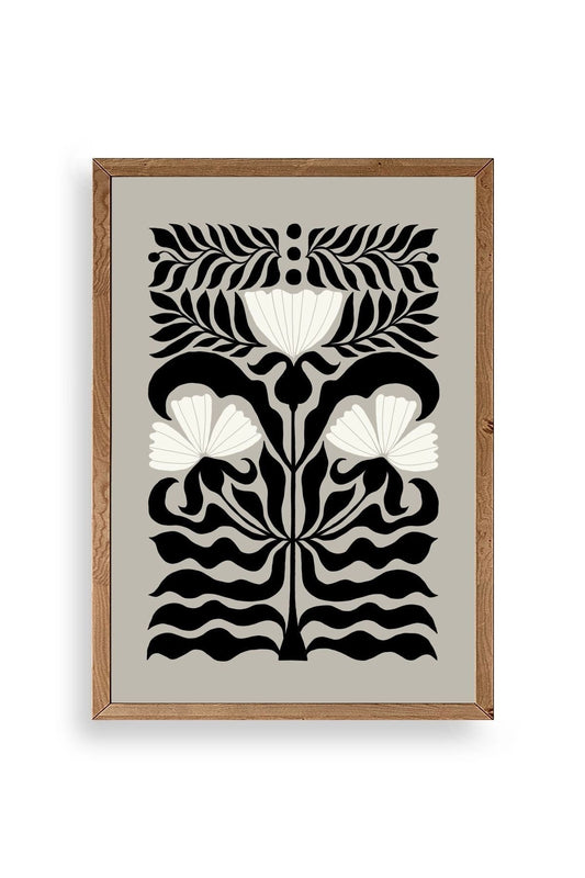 Çiçek Ahşap Çerçeveli Tablo 17 x 23