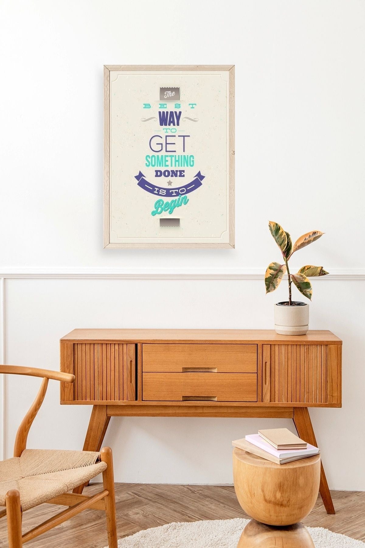 Motto Ahşap Çerçeveli Tablo 30 x 42