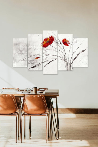 Çiçekler 5 Parçalı Mdf Tablo 60 x 100