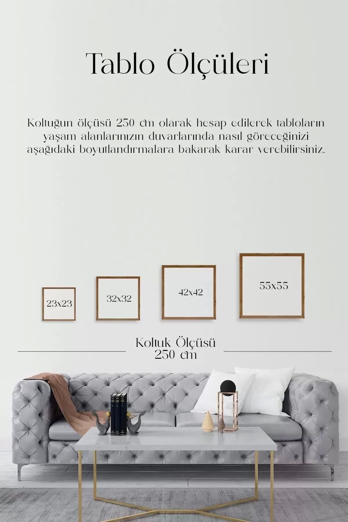 Modern Ahşap Çerçeveli Tablo 23 x 23
