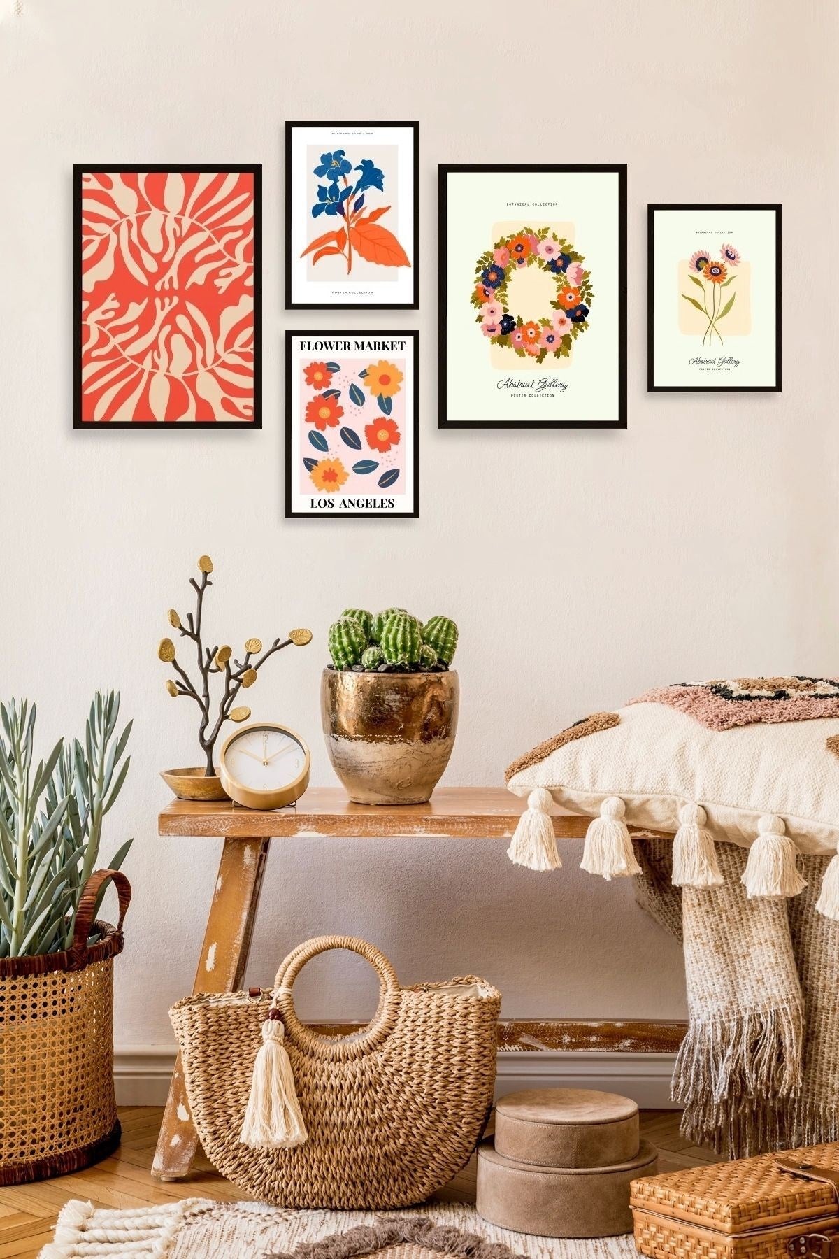 Flower Market 5'li Tablo 30 x 40